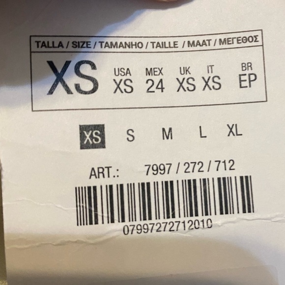 Zara NWT ecru wide leg pants with darts 7997/272 - Picture 9 of 9